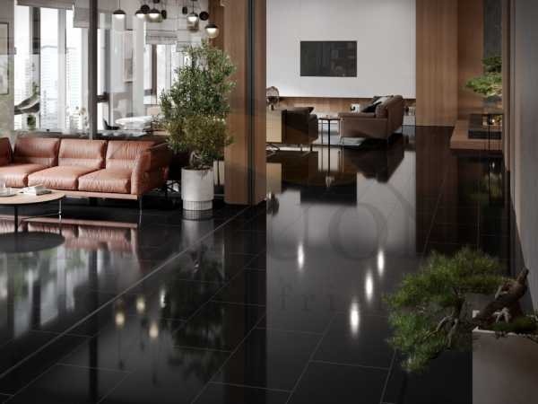 Vinylboden The Floor SPC Stone Schwarz U190 Fliese