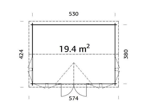 Gartenhaus Blockbohlenhaus Claudia 19,4 m² 44 mm naturbelassen