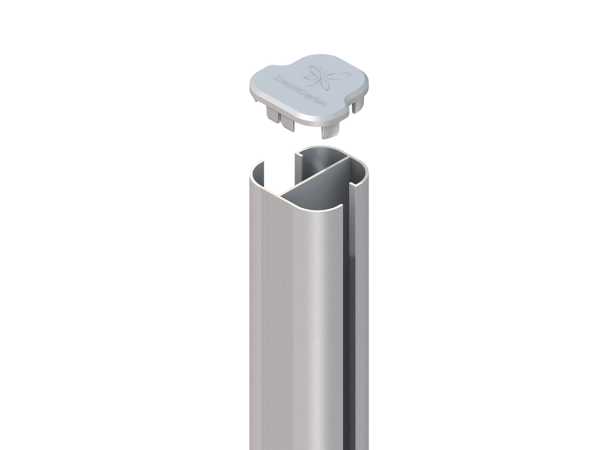 Eckpfosten SYSTEM STANDARD Basic zum Aufschrauben silber