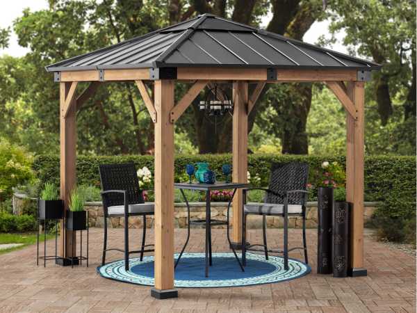 Zedernholz-Gazebo RAPI – 273 cm x 273 cm