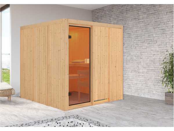 Elementsauna 68 mm Celine 4 SPARSET inkl. 9 kW Saunaofen und int. Steuerung