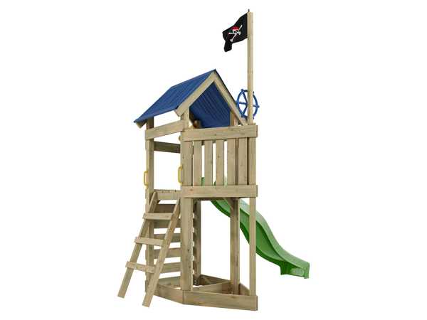 Spielturm Pirat Captain Jolly KDI inkl. Rutsche grün