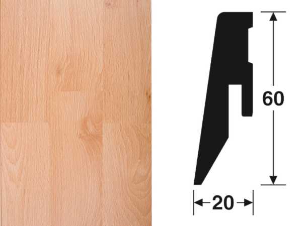 Sockelleiste Kirsche hell Profil 4 K Dekor