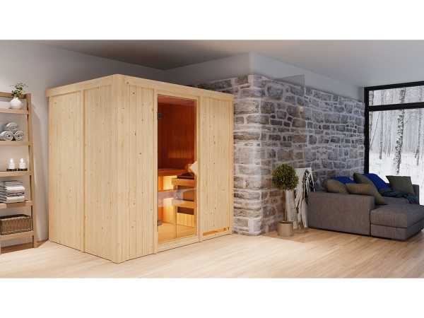 Sauna Systemsauna Bodin, inkl. 9 kW Ofen mit integrierter Steuerung