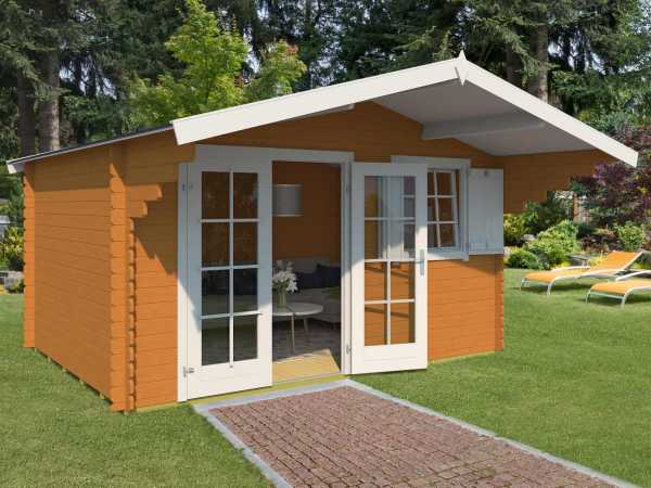 Gartenhaus Blockbohlenhaus Orlando 28 28 mm eiche
