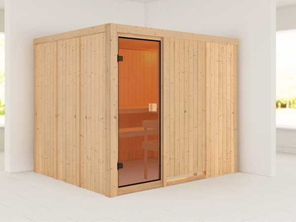 Sauna Nybro mit bronzierter Glastür