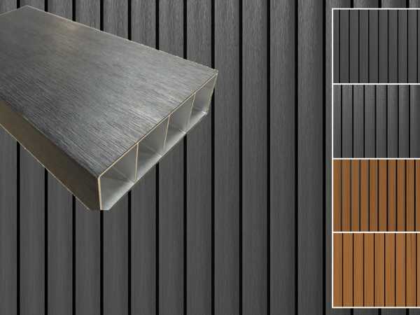 Sonnenbrecher - Fassadenprofil WPC Sonnenschutz Co extrudiert Charcoal