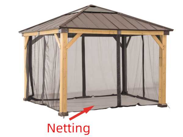 Netz für Zedernholz-Gazebo 336 cm x 336 cm