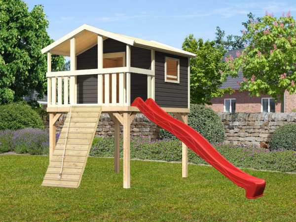 Stelzenhaus Benjamin SET 19 mm terragrau inkl. Rutsche rot und mehr