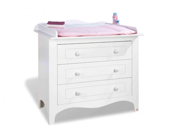Wickelkommode Fleur MDF, weiß lackiert