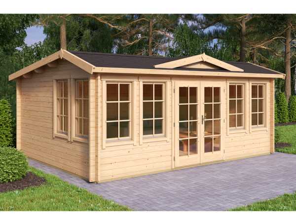 Gartenhaus Blockbohlenhaus Balmoral 44 44 mm carbongrau