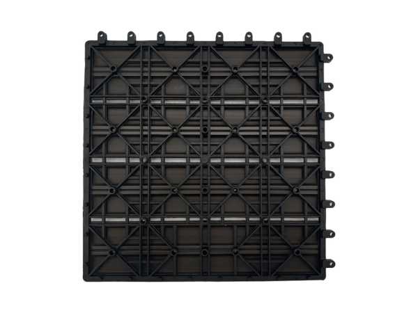 WPC-Terrassenfliese dunkelbraun Holzoptik