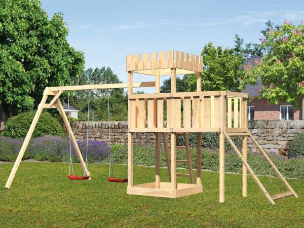 Spielturm Ritterburg Löwenherz SET naturbelassen