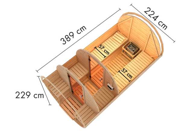 Fasssauna 3 SET naturbelassen