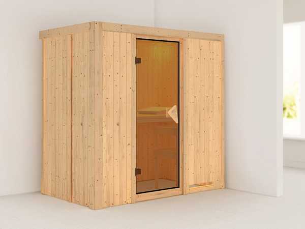 Systemsauna Variado bronzierte Ganzglastür