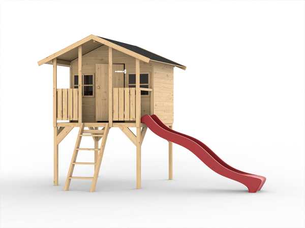 Stelzenhaus Toby inkl. Rutsche rot