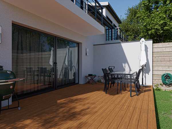 Terrassendiele Tiger ABODO Vulcan Pinus Radiata dunkelbraun
