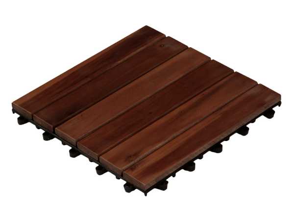 Terrassenfliese Akazie Holzfliese dunkel geölt