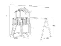 Vorschau: Spielturm Tilly Classic mit Doppelschaukel KDI inkl. Rutsche blau + Sitze blau Vorschau: Spielturm Tilly Classic mit Doppelschaukel KDI inkl. Rutsche blau + Sitze blau