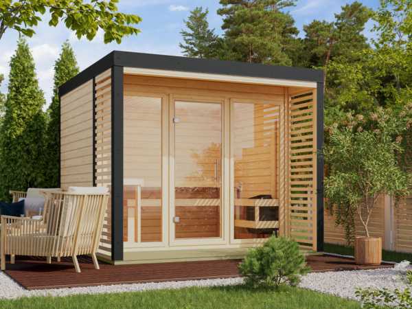 Saunahaus Ares 3 SET naturbelassen / anthrazit