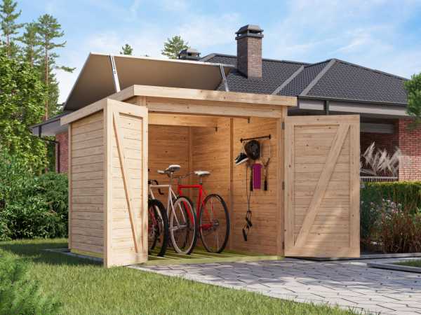 Fahrradgarage 3 19 mm mit Solarkit