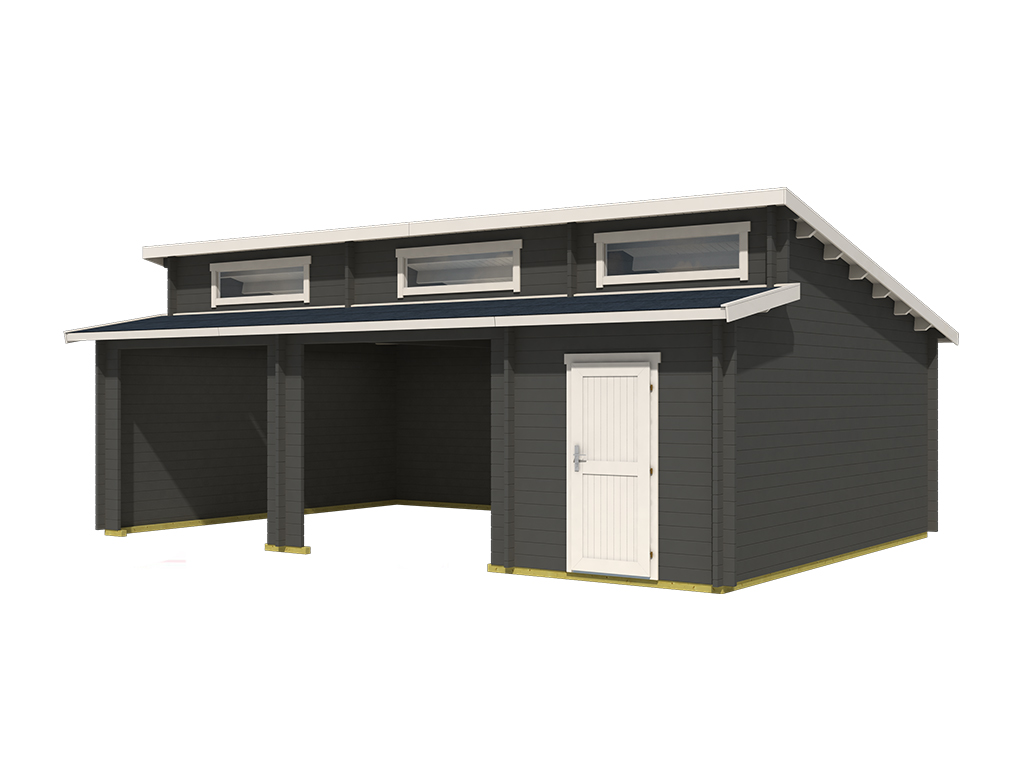 Garage Hawaii 44 mm carbongrau | Doppelgaragen | Garagen & Garagentore |  Gartenbauten | Garten | Holzprofi24