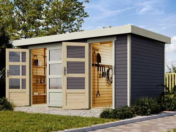 Gartenhaus Zweiraumhaus Nordhorn 19 mm terragrau