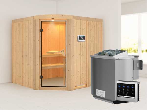 Sauna Systemsauna Aukura inkl. 9 kW Bio-Kombiofen ext. Steuerung