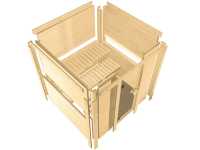 Vorschau: Massivholzsauna Sahib 2 mit Dachkranz, bronzierte Ganzglastür, inkl. 9 kW Bio-Ofen ext. Steuerung Vorschau: Massivholzsauna Sahib 2 mit Dachkranz, bronzierte Ganzglastür, inkl. 9 kW Bio-Ofen ext. Steuerung