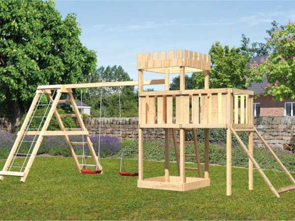 Spielturm Ritterburg Löwenherz SET naturbelassen