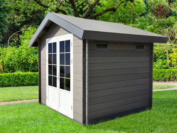 Gartenhaus Satteldach XXL WPC grau | Moderne Gartenhäuser