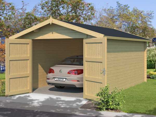 Garage Mauritius inkl. Doppeltor 28 mm naturbelassen