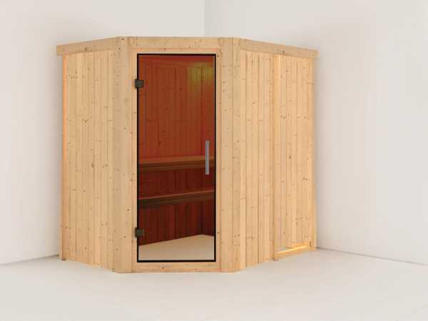 Systemsauna Carin graphit Ganzglastür