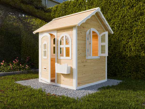 Spielhaus Melina natur-weiß