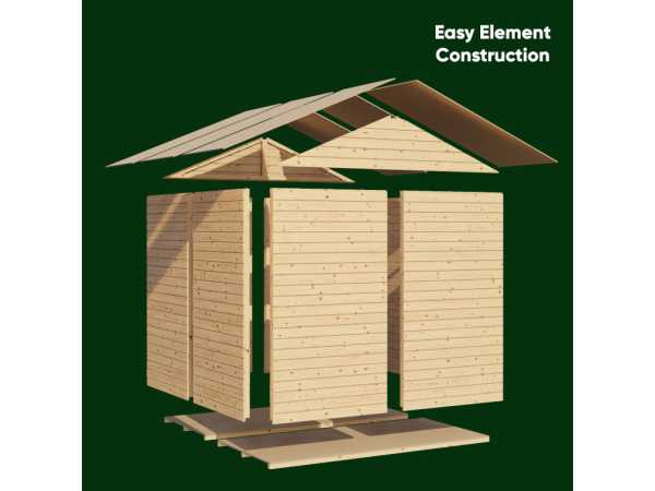 Gartenhaus Sylta 1 14 mm natur