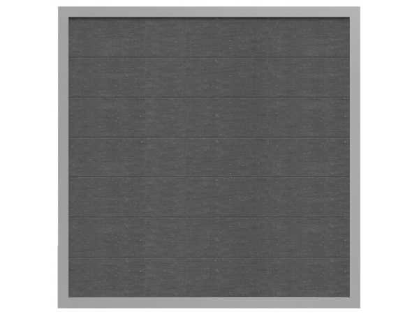 Designzaun Zaun BPC Viento mit Alurahmen Ziegelgrau