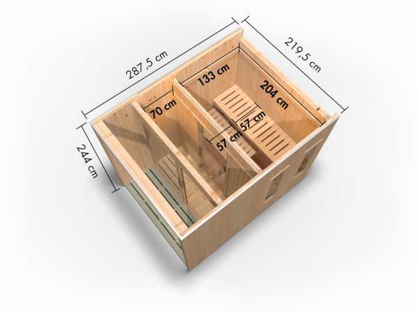 Saunahaus Catalina 73 mm schwarz