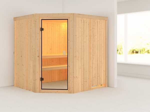 Sauna Bodo mit bronzierter Glastür