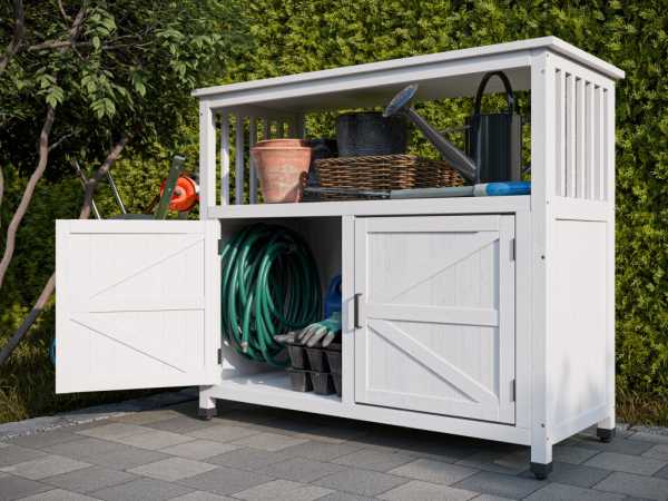 Geräteschrank "Jason" weiß für Innen- und Außenbereich