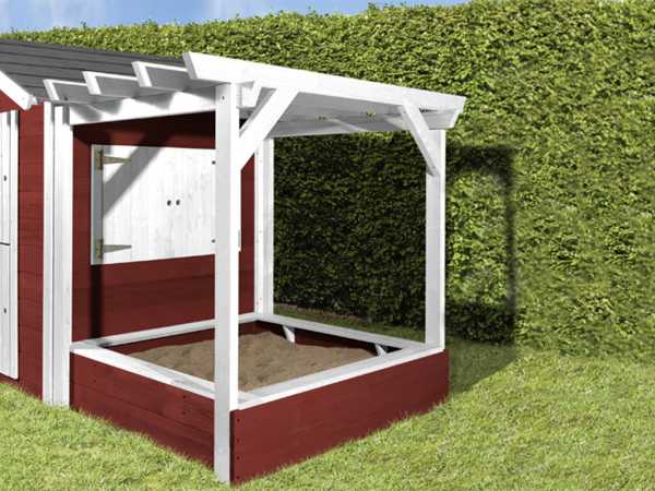 Pergola mit Sandkasten