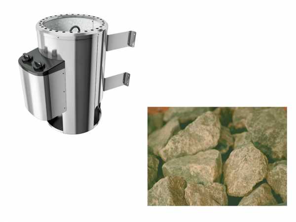 Sauna Zubehör SPARSET Plug & Play Saunaofen mit integrierter Steuerung und 18 Kg Saunasteinen