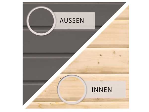 Saunahaus Mainburg 5 terragrau 38 mm