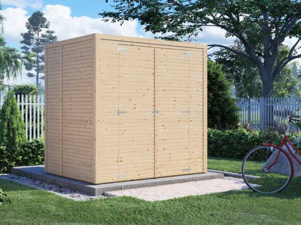 Bikebox Gerätehaus Fiete 2 Rhombusprofil 18 mm natur