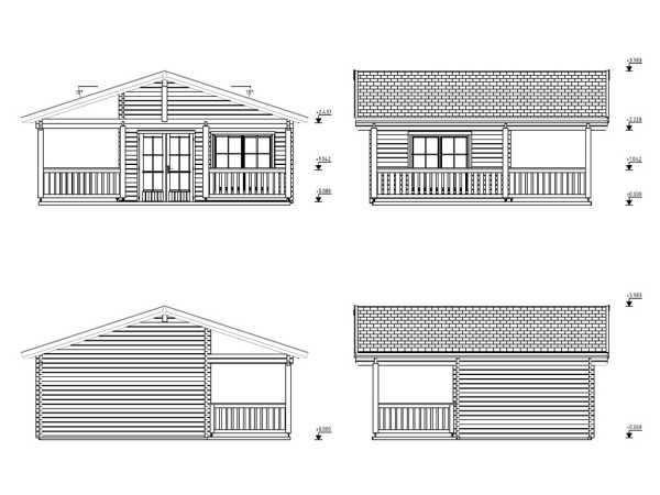 Ferienhaus Blockbohlenhaus Agneta 18,8+28,8 m² 70 mm naturbelassen