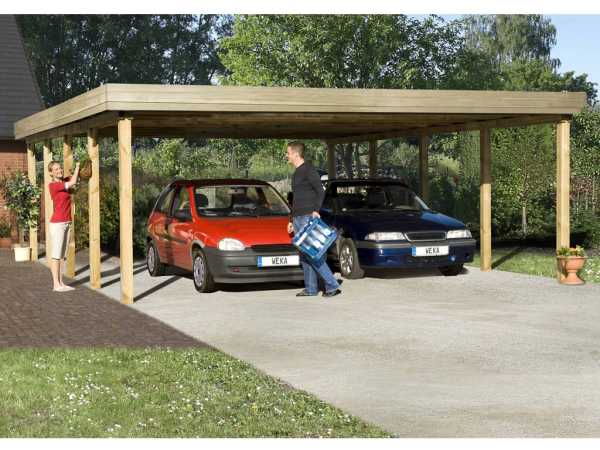 Carport Flachdach Doppelcarport 609 Gr. 2