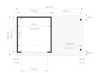 Vorschau: Gartenhaus Marksburg 2 mit Anbau 14 mm natur Vorschau: Gartenhaus Marksburg 2 mit Anbau 14 mm natur