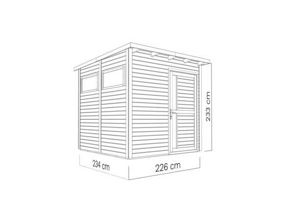 Gartenhaus Punta 2 19 mm hellgrau