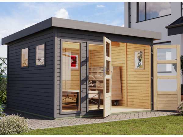 Gartenhaus Lahar 6 19 mm rundum terragrau
