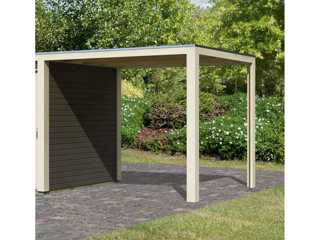 Anbaudach für Gartenhaus Cubino terragrau GartenhausAnbaudächer