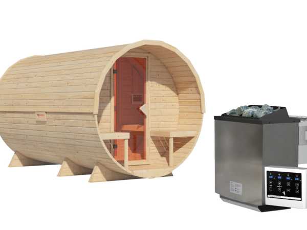 Fasssauna 3 SET naturbelassen